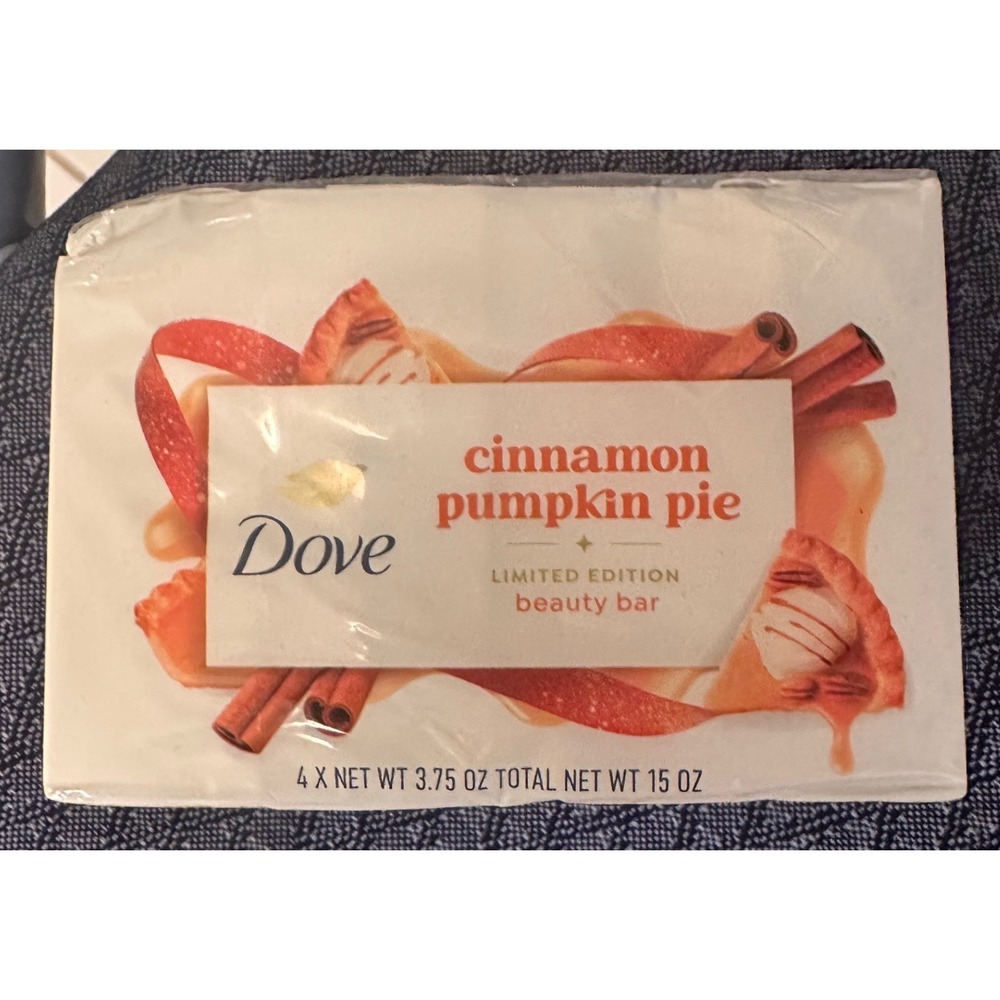 Dove Cinnamon Pumpkin Pie Limited Edition Beauty Bar Soap 4 Pack 3.75 oz Bars